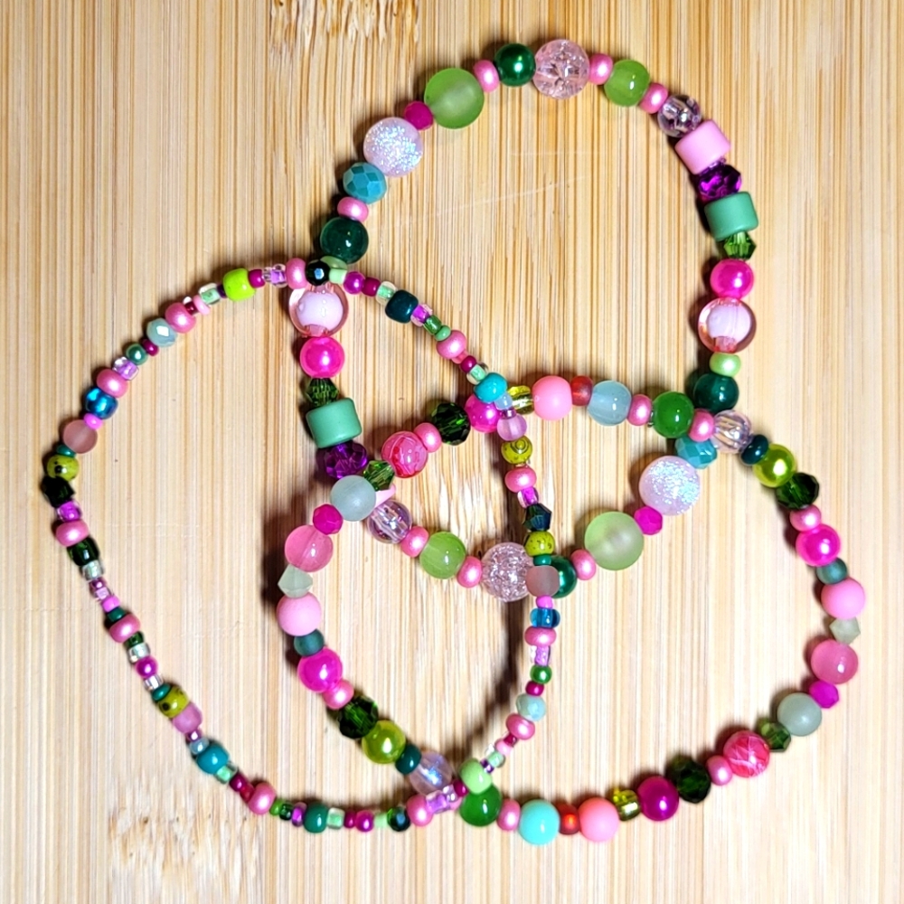Set Of 3 Watermelon "Pink Popsicle" Bracelets